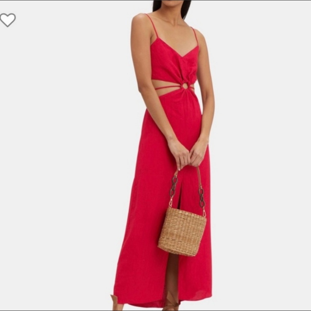 INTERMIX Red Midi Dress